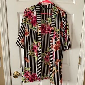 Black white pink orange shirt